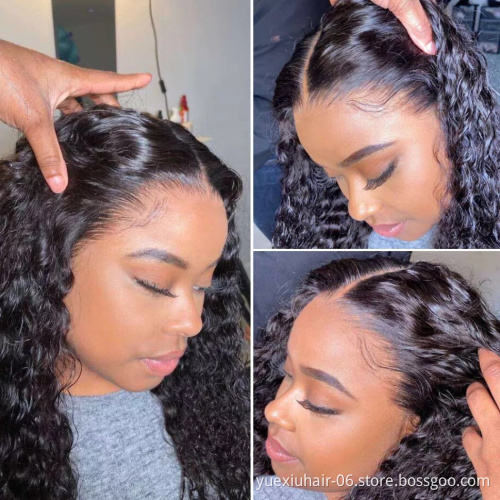 100% Human Hair Wigs Cuticle Aligned 13*4 Transparent Lace Front Wig  Curly hair  Wig For Black  Women
